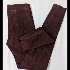 Vince Suede Leggings Burgundy SIZE M